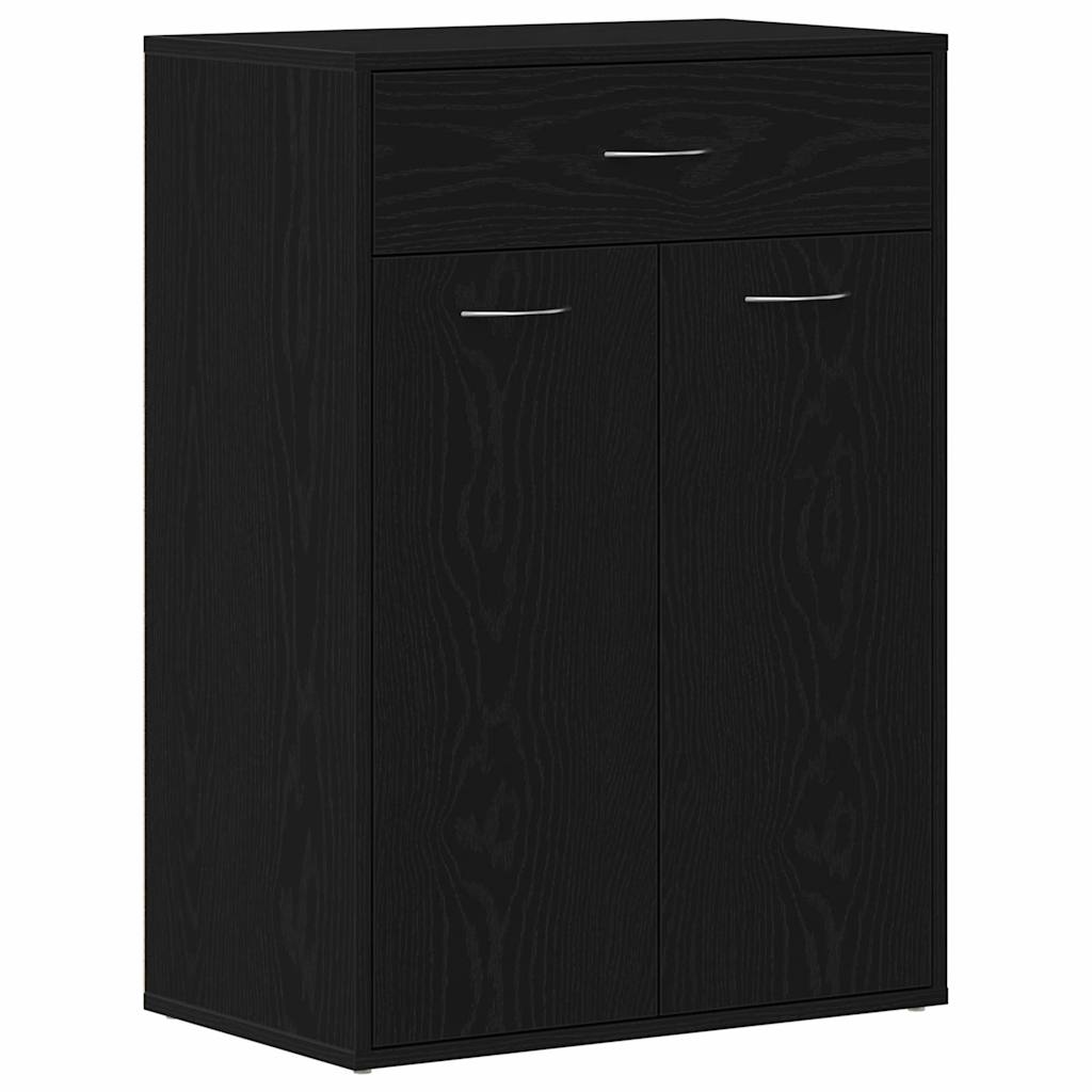Schuhregal Schwarz Eichen-Optik 60 x 35 x 84 cm Holzwerkstoff