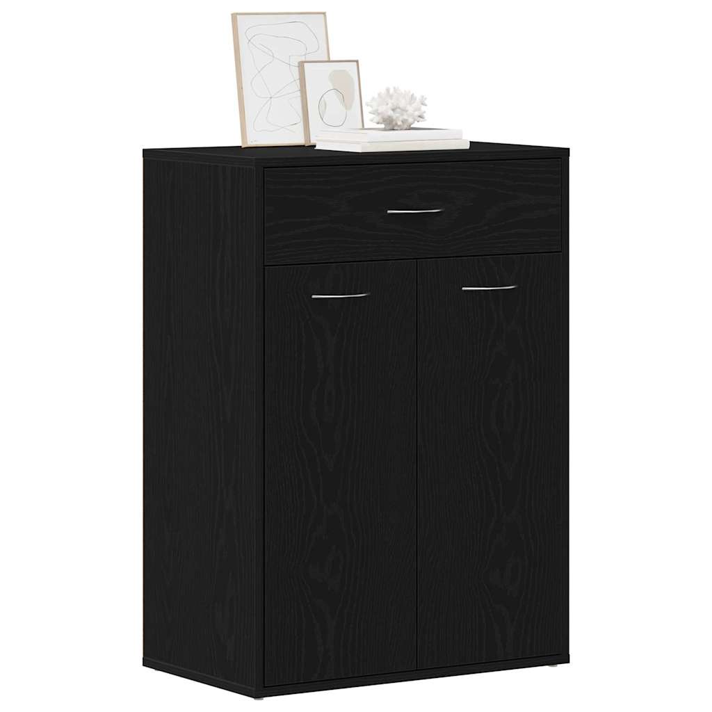 Schuhregal Schwarz Eichen-Optik 60 x 35 x 84 cm Holzwerkstoff