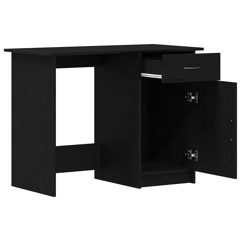 Schreibtisch mit Speicher Schwarz Eichen-Optik 100 x 50 x 76 cm