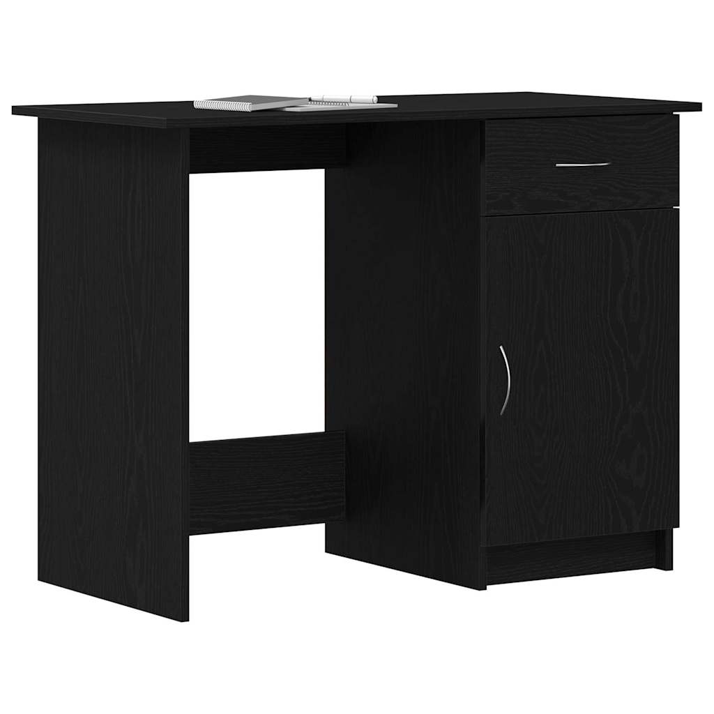 Schreibtisch mit Speicher Schwarz Eichen-Optik 100 x 50 x 76 cm