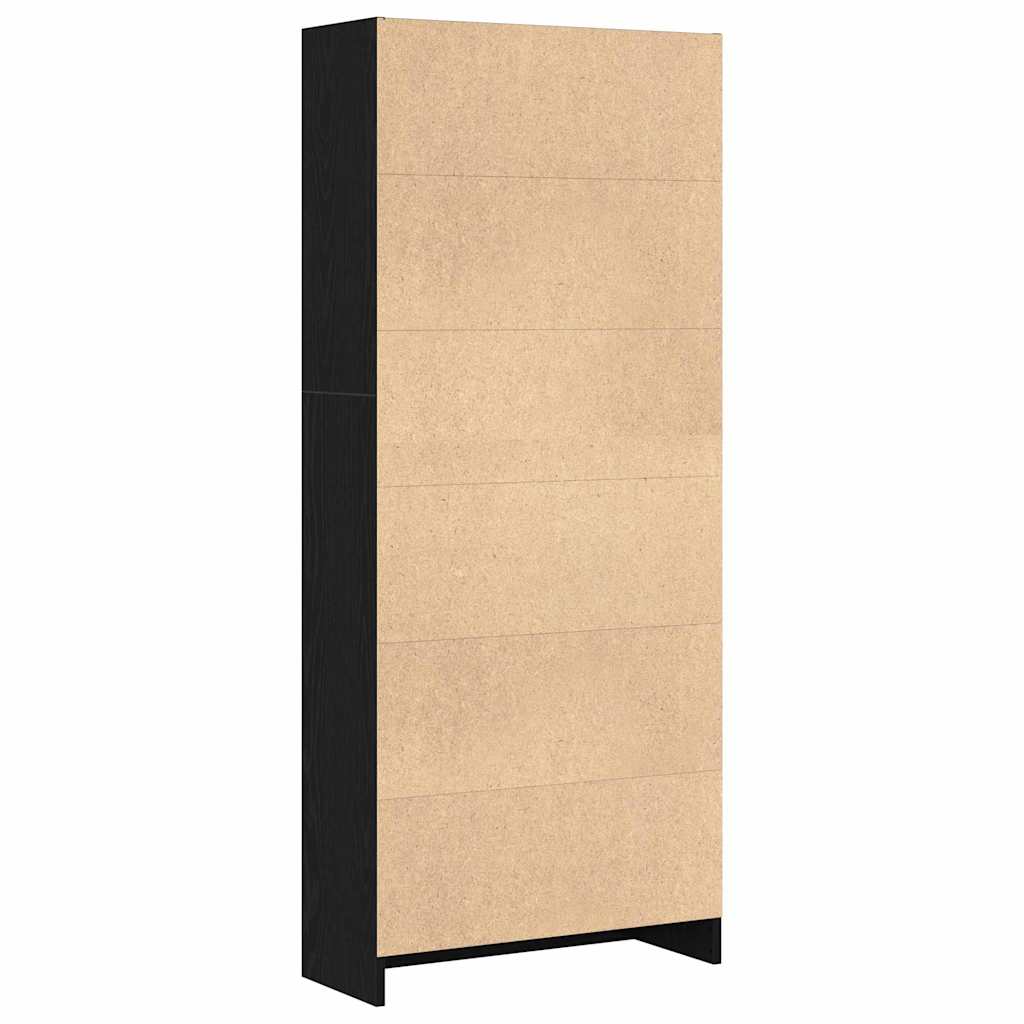 Bücherregal Schwarz Eichen-Optik 60 x 24 x 143 cm Holzwerkstoff
