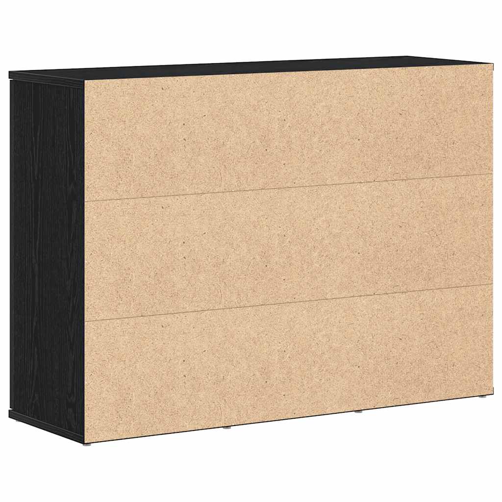 Sideboard Schwarz Eichen-Optik 91x29,5x65 cm Holzwerkstoff