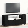 TV-Schrank mit Rollen Schwarz Eichen-Optik 102x34,5x43cm