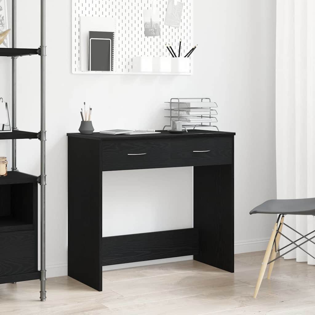 Schreibtisch Schwarz Eichen-Optik 80 x 40 x 75 cm Holzwerkstoff