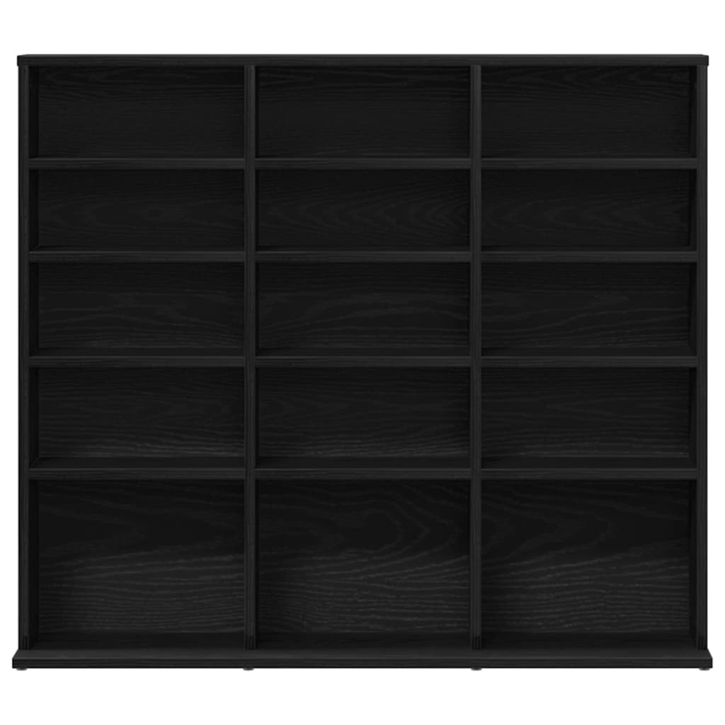 CD-Schrank Schwarz Eichen-Optik 100x23x89,5 cm Holzwerkstoff