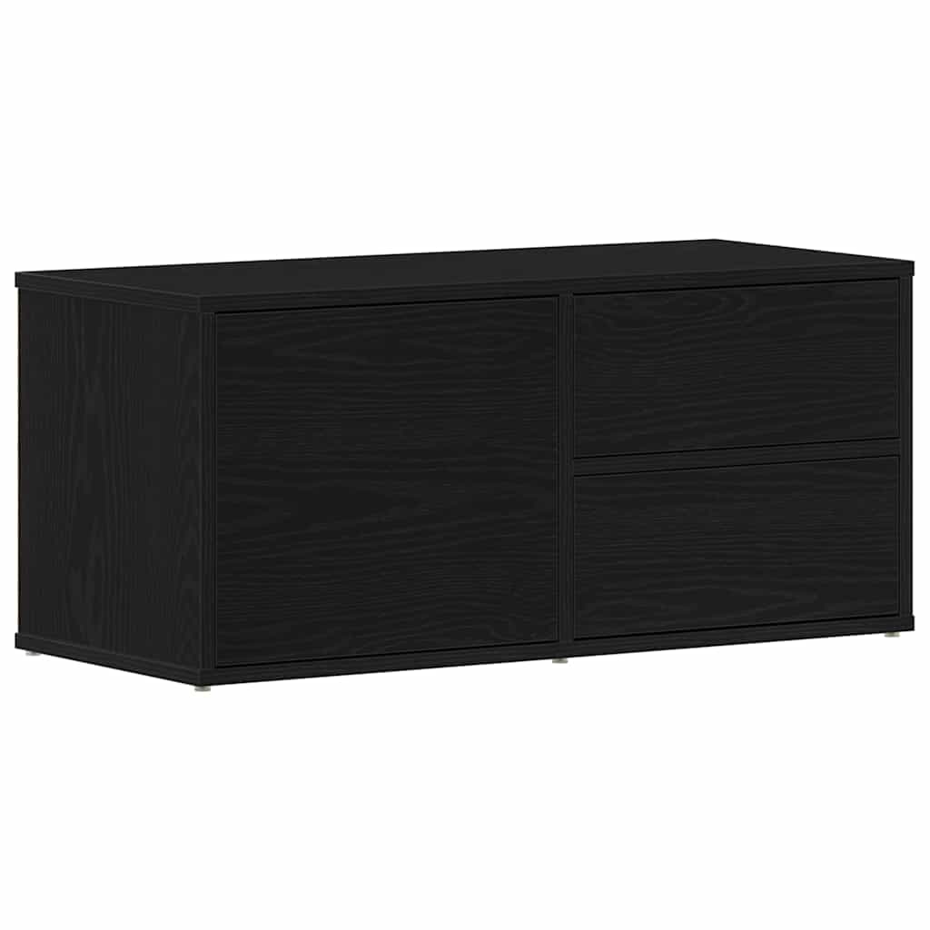 TV-Schränk Schwarz Eichen-Optik 80 x 34 x 36 cm Holzwerkstoff