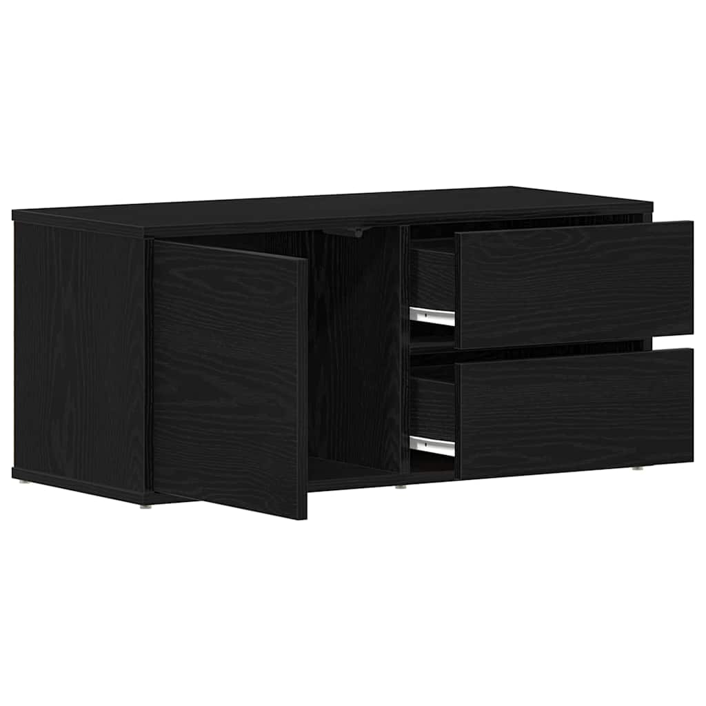 TV-Schränk Schwarz Eichen-Optik 80 x 34 x 36 cm Holzwerkstoff