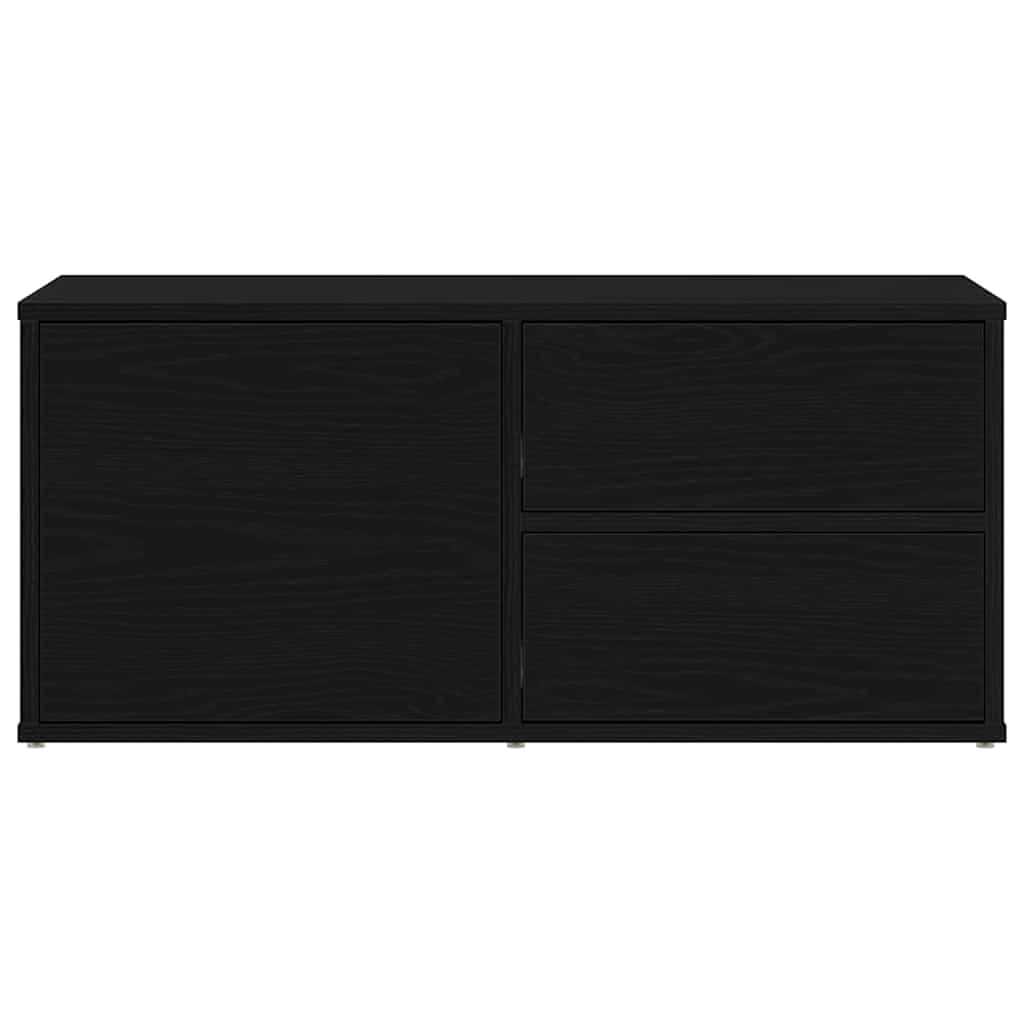 TV-Schränk Schwarz Eichen-Optik 80 x 34 x 36 cm Holzwerkstoff