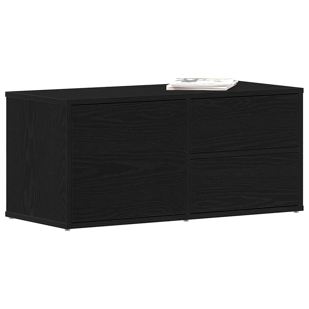 TV-Schränk Schwarz Eichen-Optik 80 x 34 x 36 cm Holzwerkstoff
