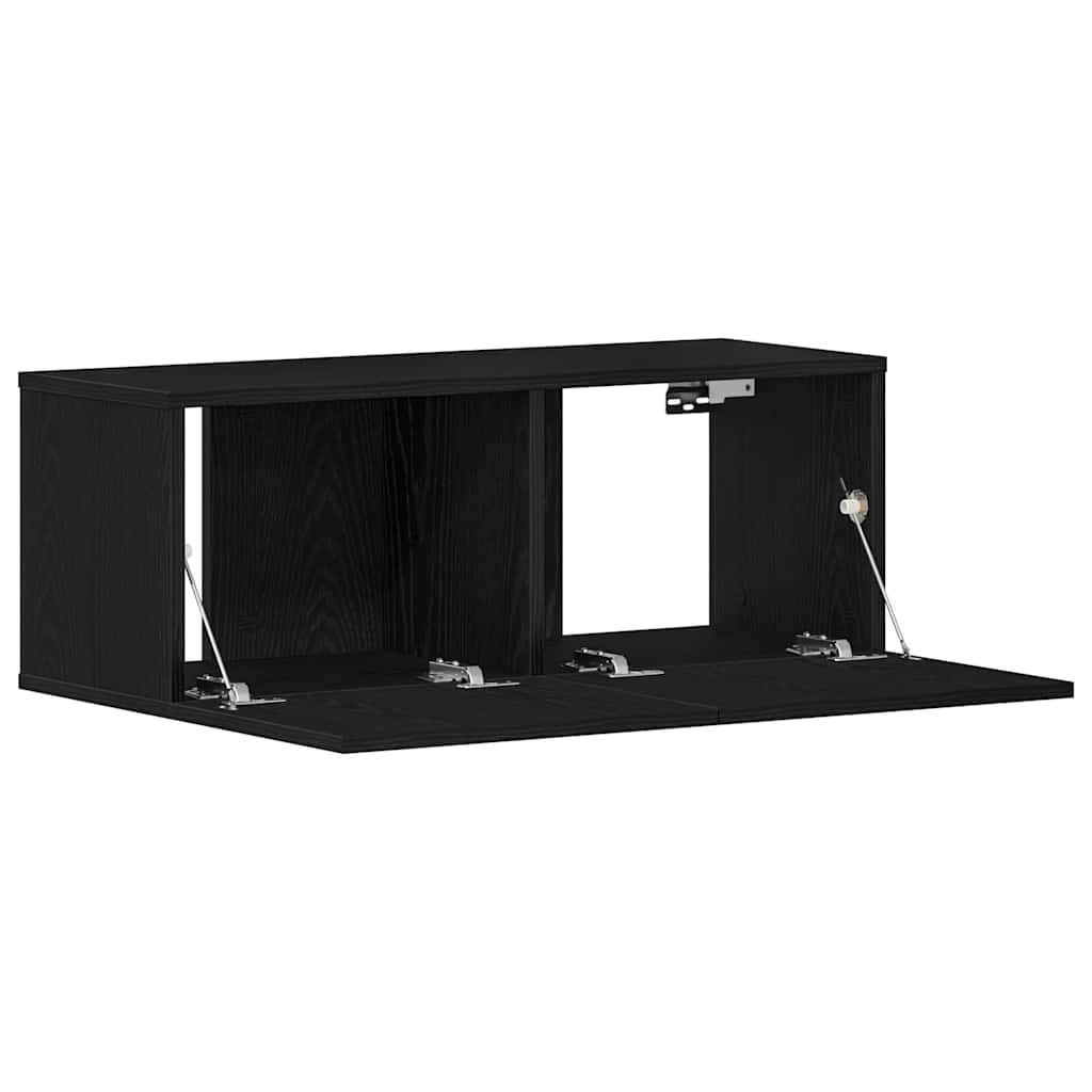 TV-Schränk Schwarz Eichen-Optik 80 x 30 x 30 cm Holzwerkstoff