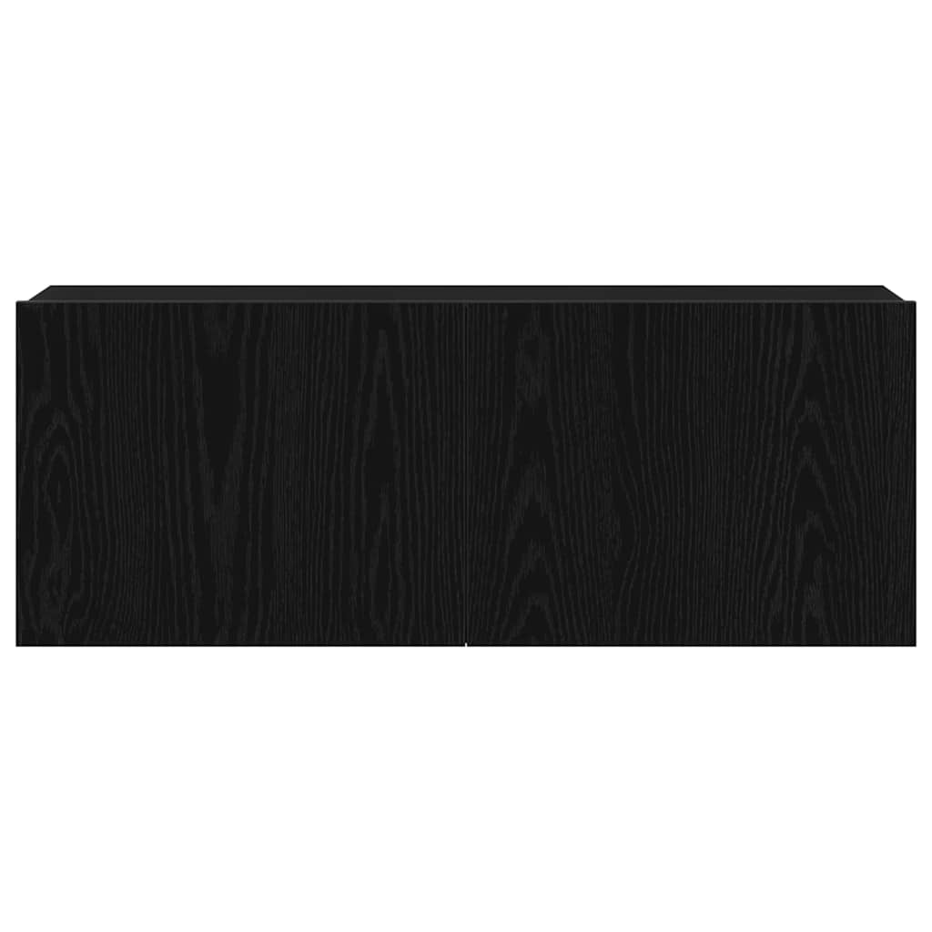 TV-Schränk Schwarz Eichen-Optik 80 x 30 x 30 cm Holzwerkstoff