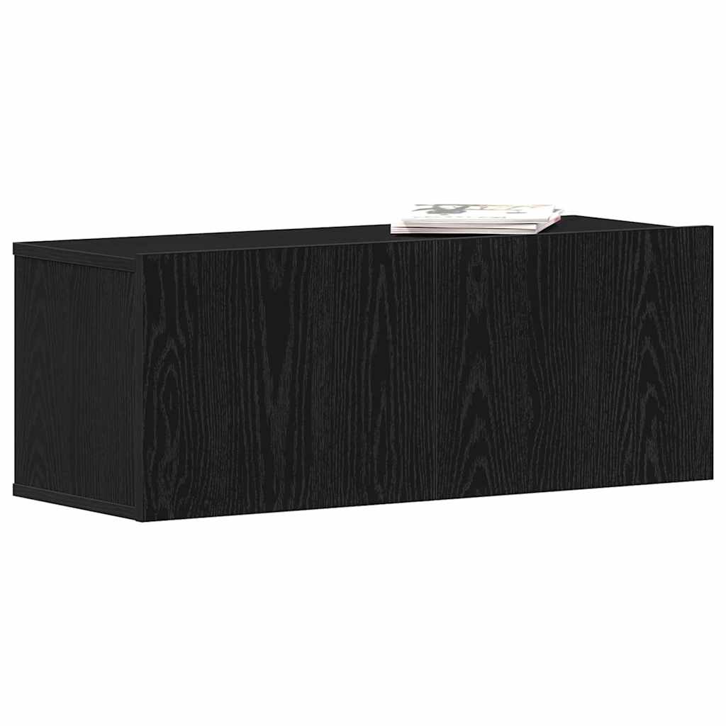 TV-Schränk Schwarz Eichen-Optik 80 x 30 x 30 cm Holzwerkstoff