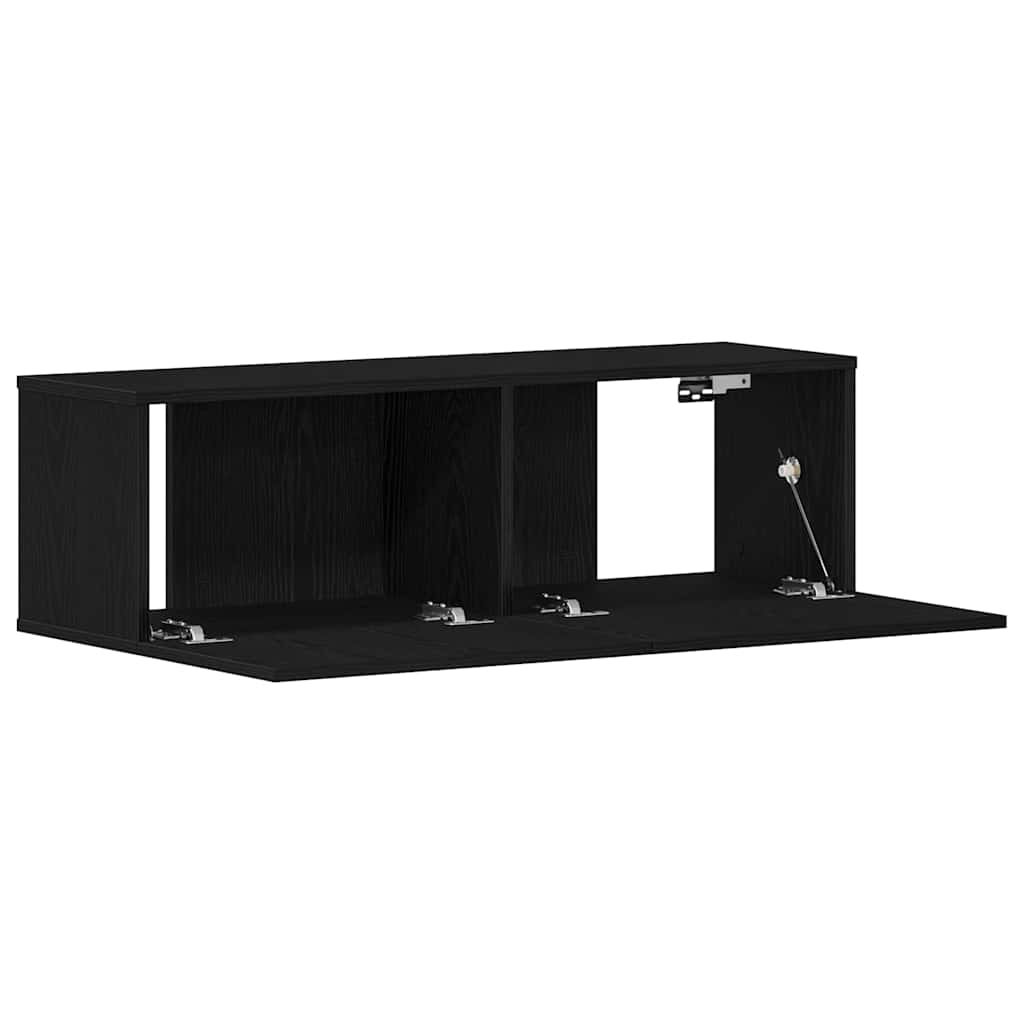 TV-Schränk Schwarz Eichen-Optik 100 x 30 x 30 cm Holzwerkstoff