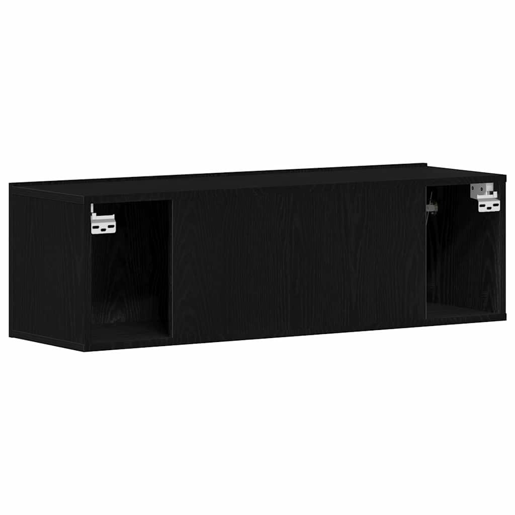 TV-Schränk Schwarz Eichen-Optik 100 x 30 x 30 cm Holzwerkstoff