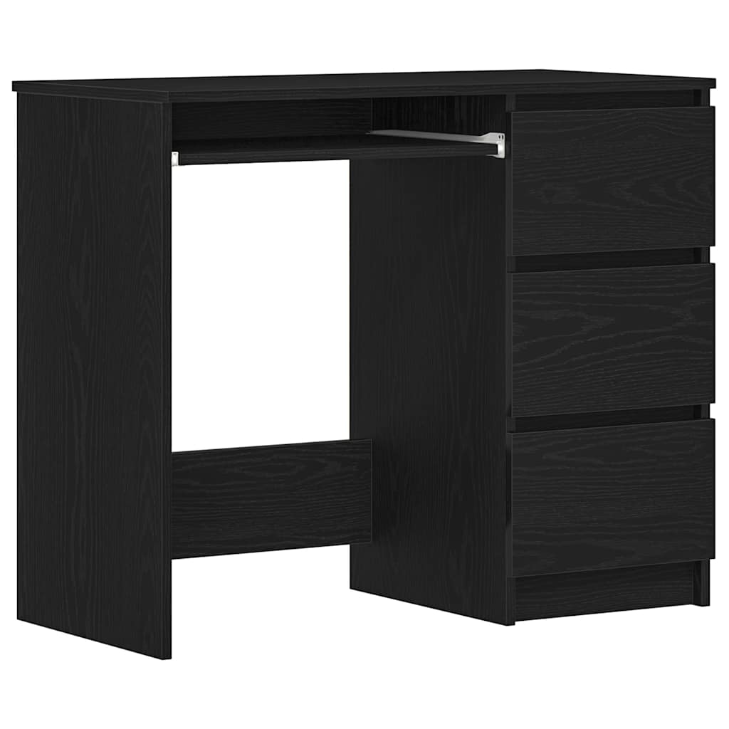Schreibtisch Schwarz Eichen-Optik 90x45x76 cm Holzwerkstoff