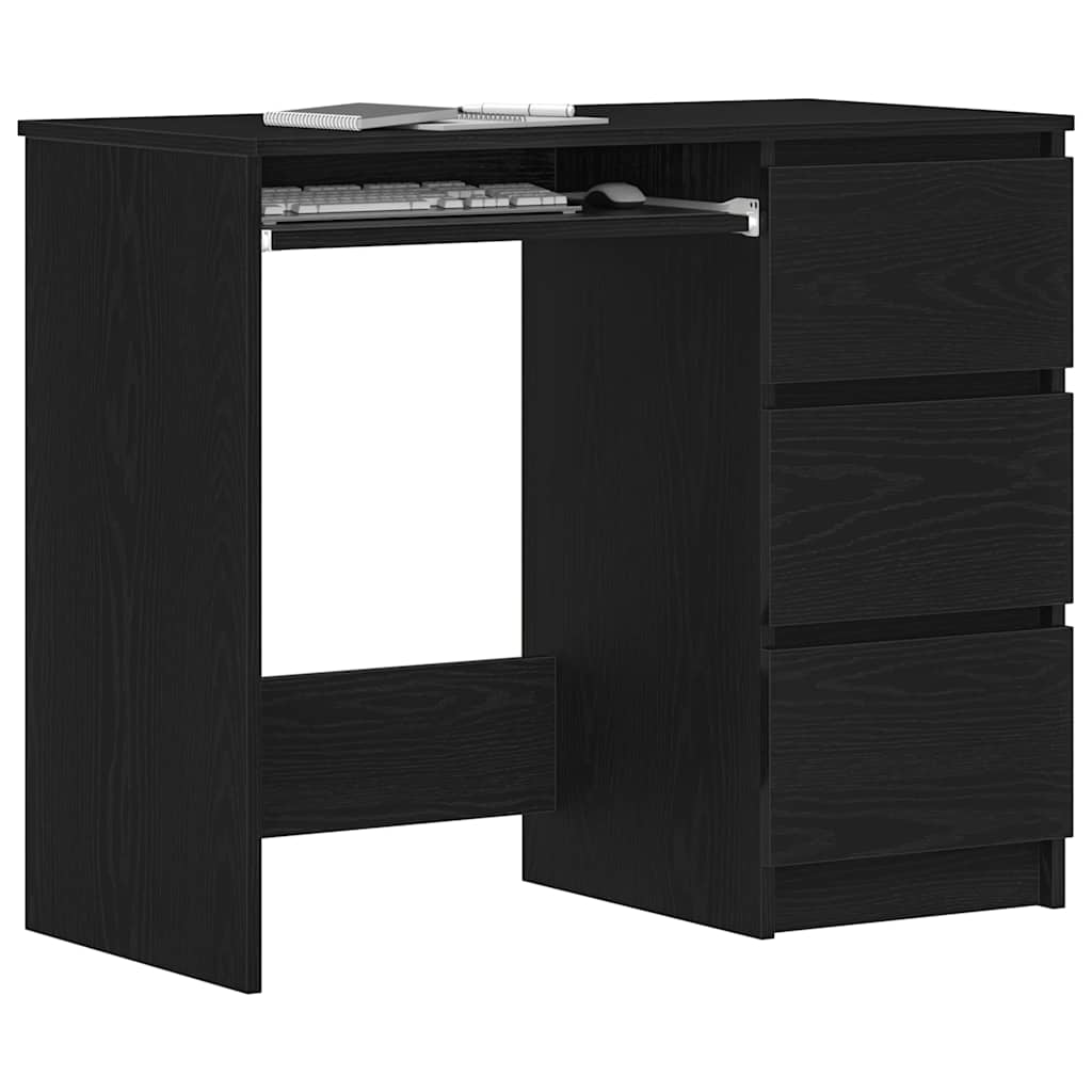 Schreibtisch Schwarz Eichen-Optik 90x45x76 cm Holzwerkstoff