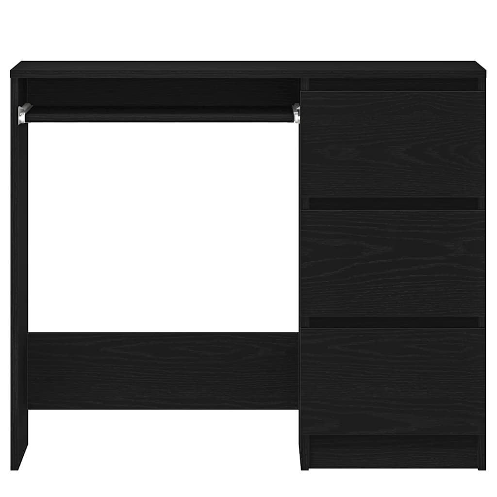 Schreibtisch Schwarz Eichen-Optik 90x45x76 cm Holzwerkstoff