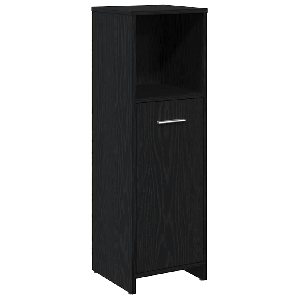 Badezimmerschrank aus schwarzer Eiche, 30 x 30 x 95 cm, Holzwerkstoff