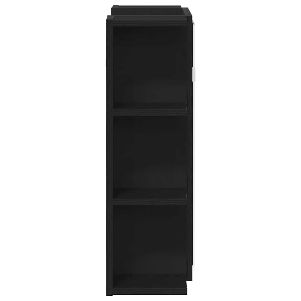 | Spiegelschrank | mit Regal Schwarz Eichen-Optik 80 x 20,5 x 64 cm