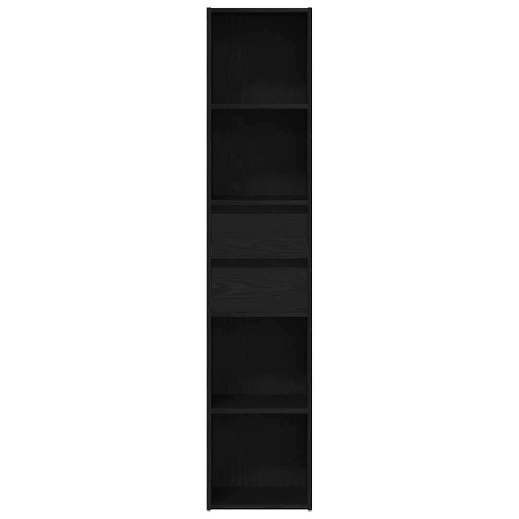 Bücherregal Schwarz Eichen-Optik 36 x 30 x 171 cm Holzwerkstoff