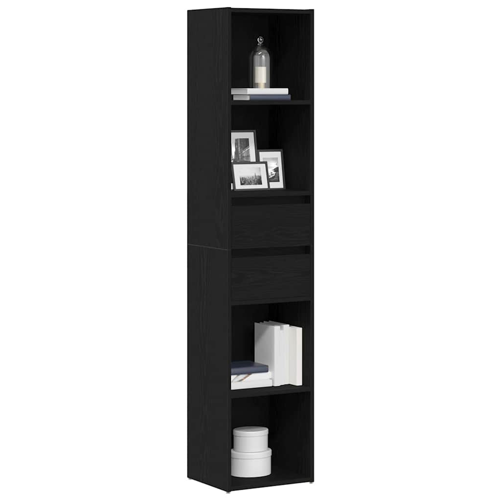 Bücherregal Schwarz Eichen-Optik 36 x 30 x 171 cm Holzwerkstoff