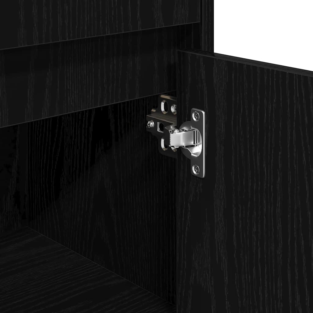 Badezimmerschrank mit Tür Schwarz Eichen-Optik 30 x 30 x 95 cm