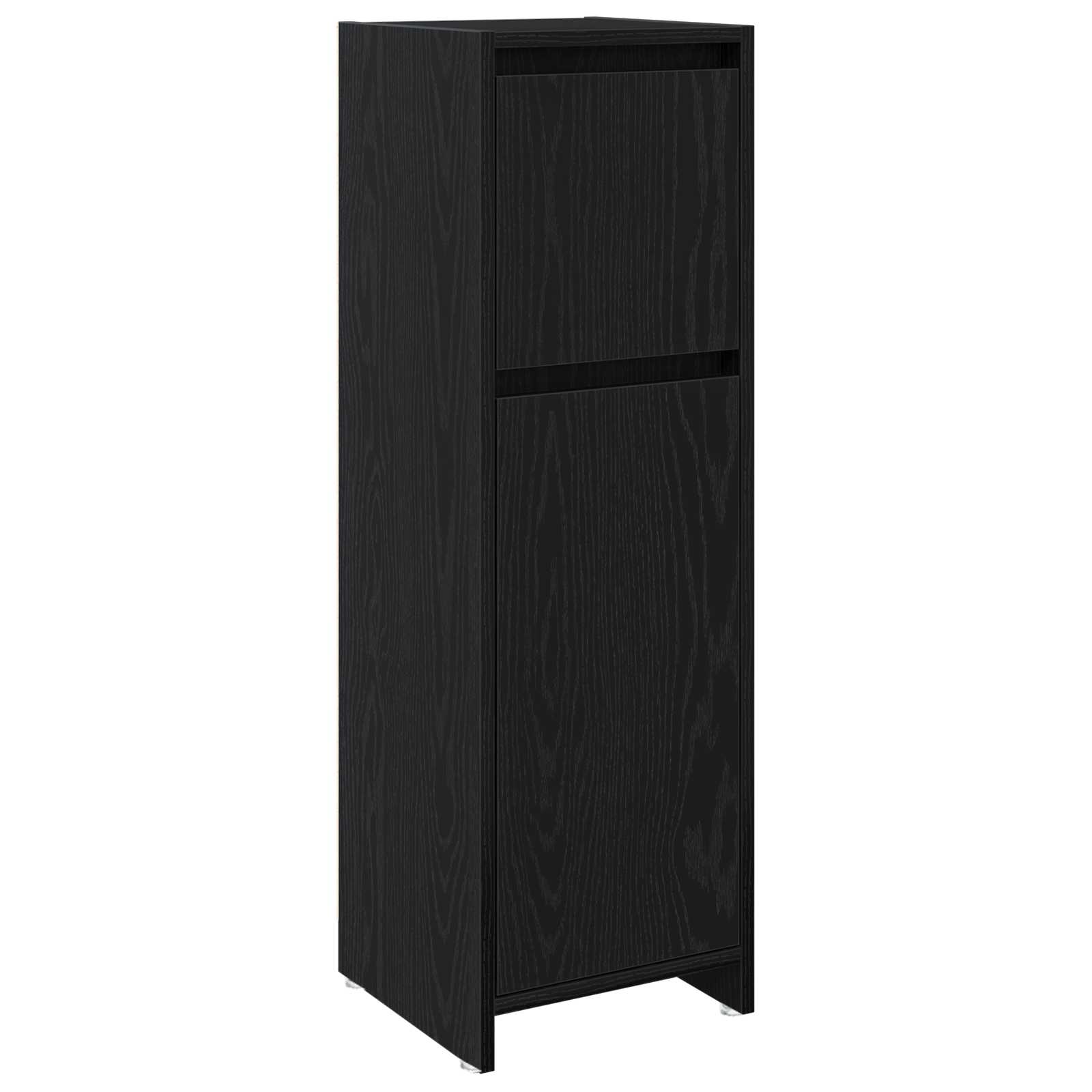 Badezimmerschrank mit Tür Schwarz Eichen-Optik 30 x 30 x 95 cm