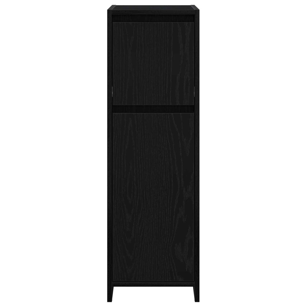 Badezimmerschrank mit Tür Schwarz Eichen-Optik 30 x 30 x 95 cm