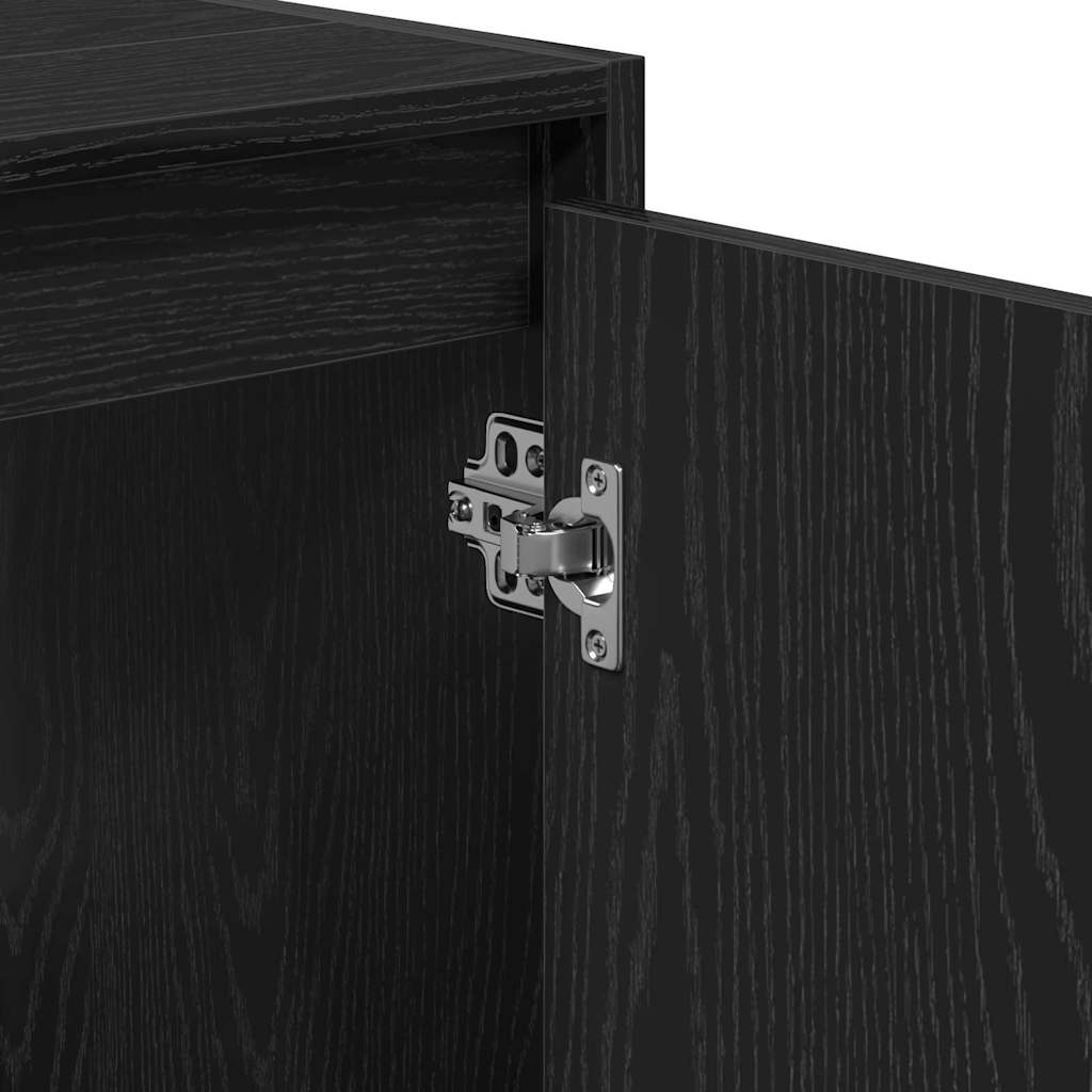 Badezimmerschrank mit Tür Schwarz Eichen-Optik 60 x 33 x 60 cm