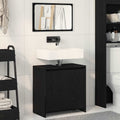 Badezimmerschrank mit Tür Schwarz Eichen-Optik 60 x 33 x 60 cm