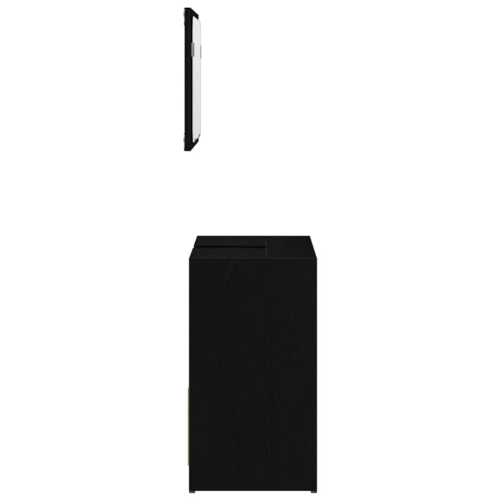 Badezimmerschrank mit Tür Schwarz Eichen-Optik 60 x 33 x 60 cm