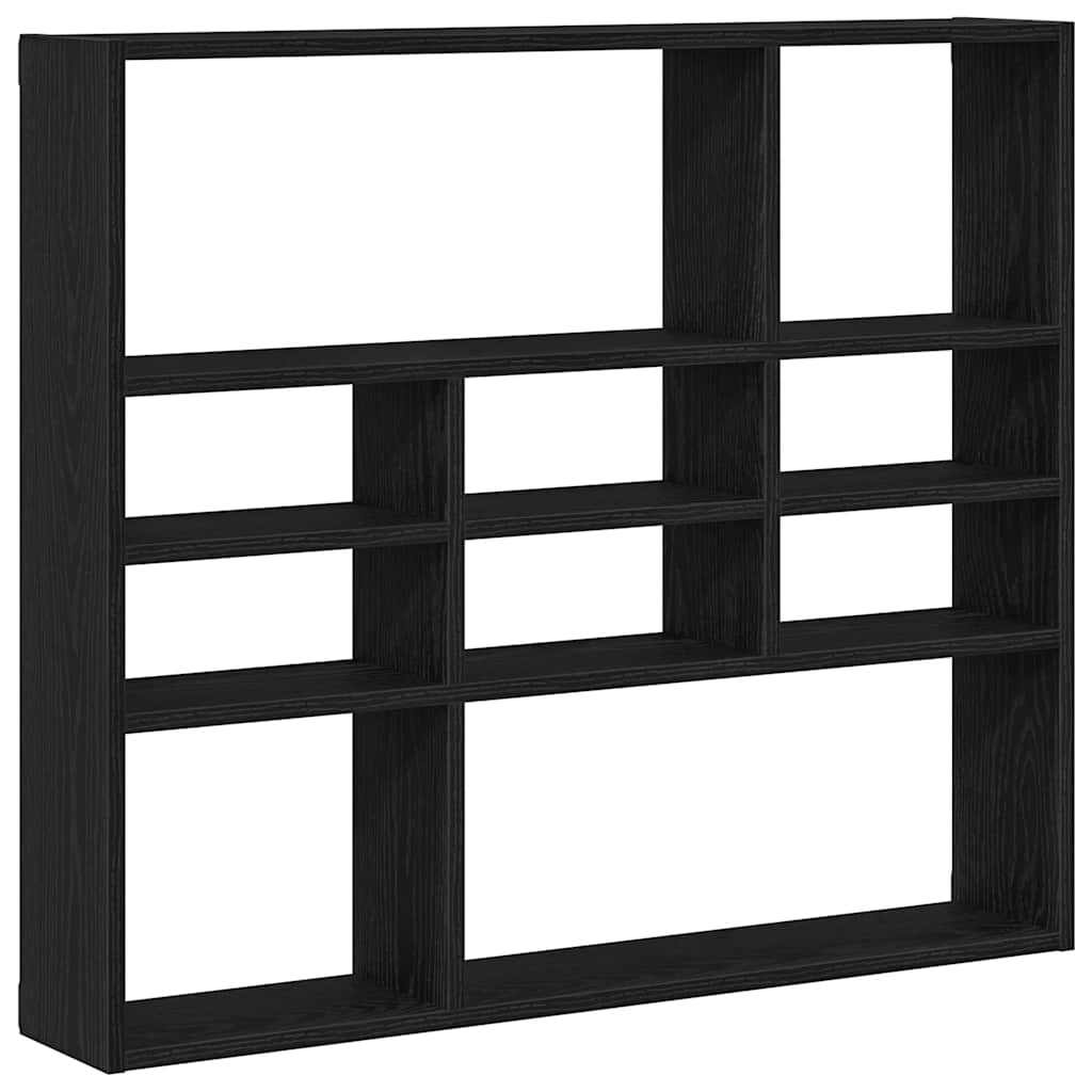 Wandregal Schwarz Eichen-Optik 90x16x78 cm Holzwerkstoff