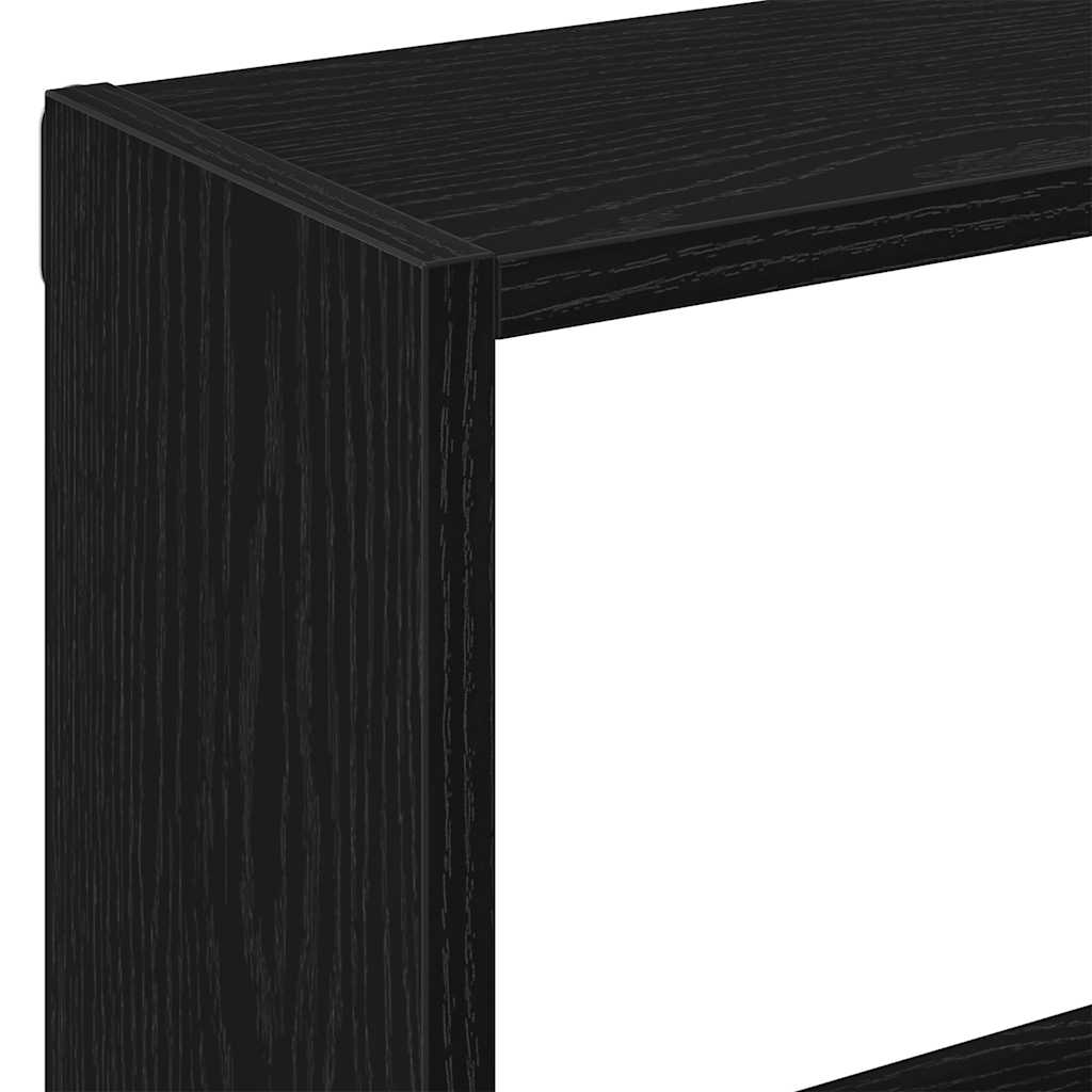 Wandregal Schwarz Eichen-Optik 90x16x78 cm Holzwerkstoff