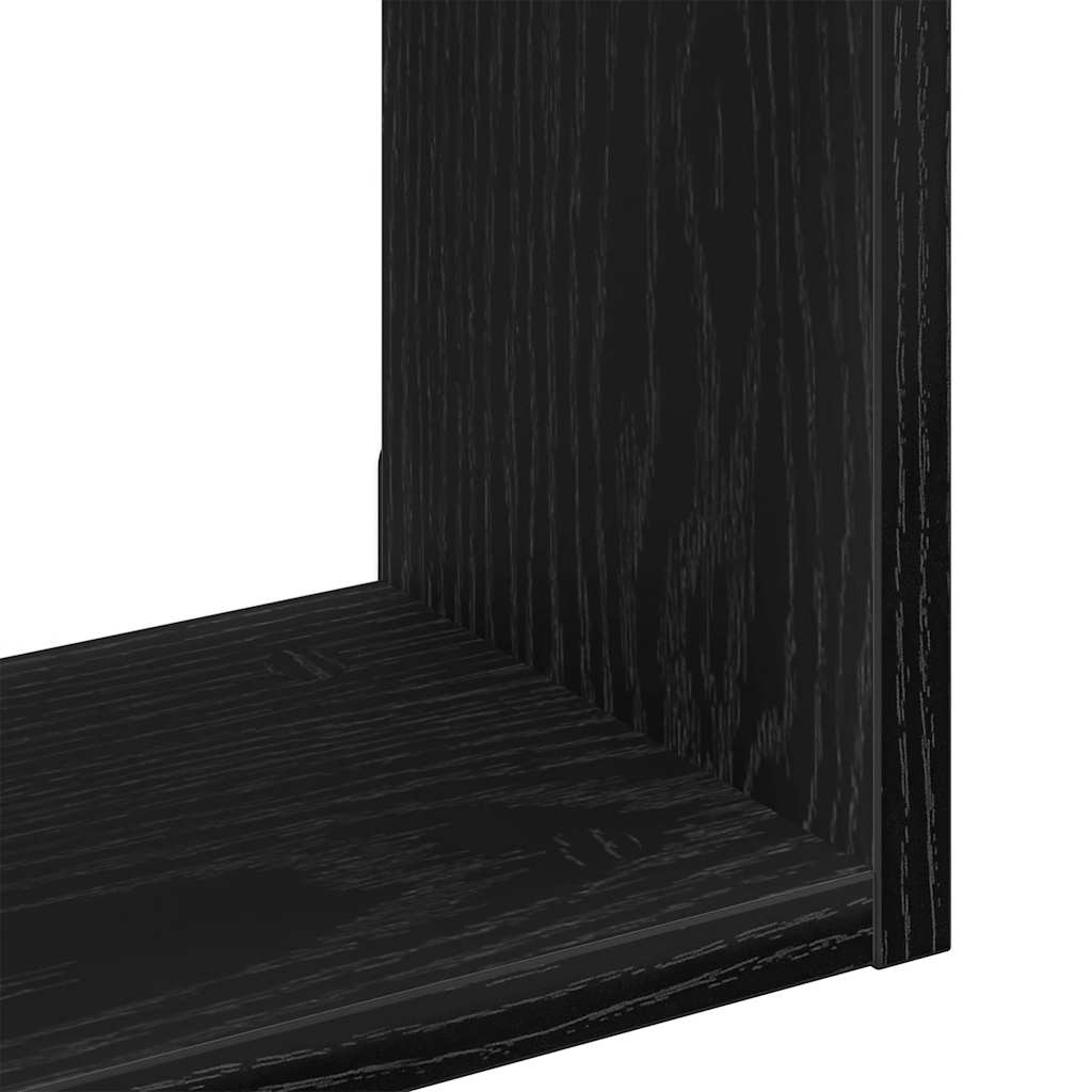 Wandregal Schwarz Eichen-Optik 90x16x78 cm Holzwerkstoff
