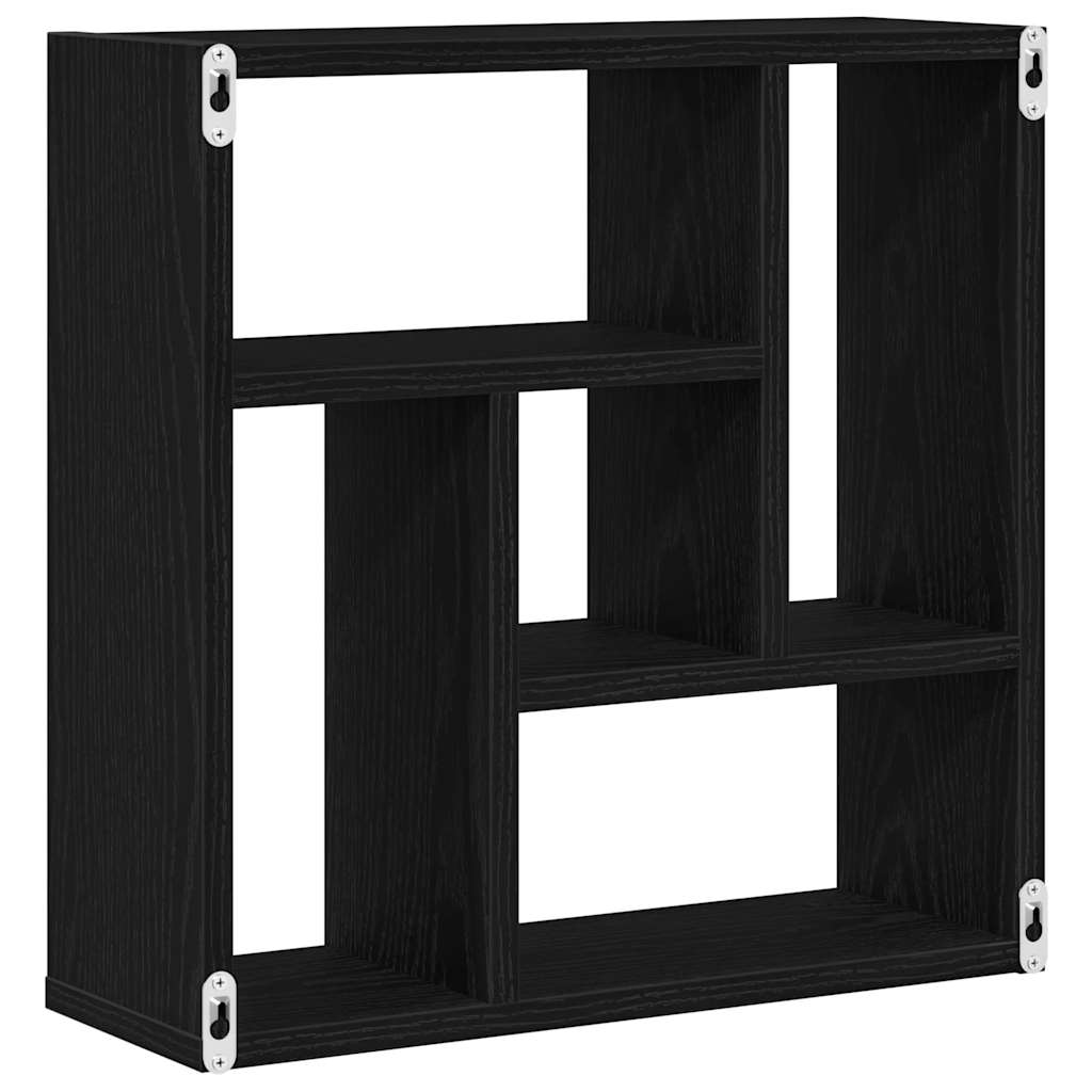 Wandregal Schwarz Eichen-Optik 45x16x45 cm Holzwerkstoff
