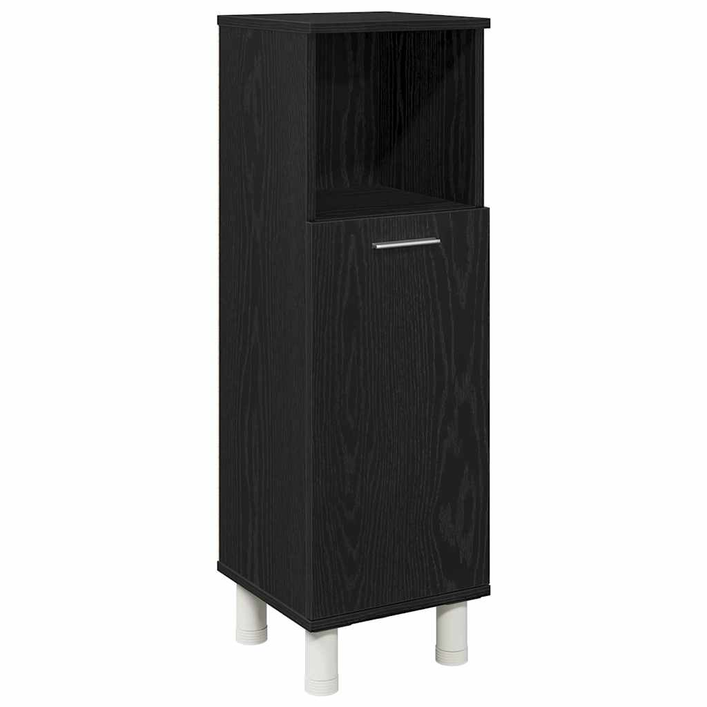 Badezimmerschrank mit Tür Schwarz Eichen-Optik 30 x 30 x 95 cm
