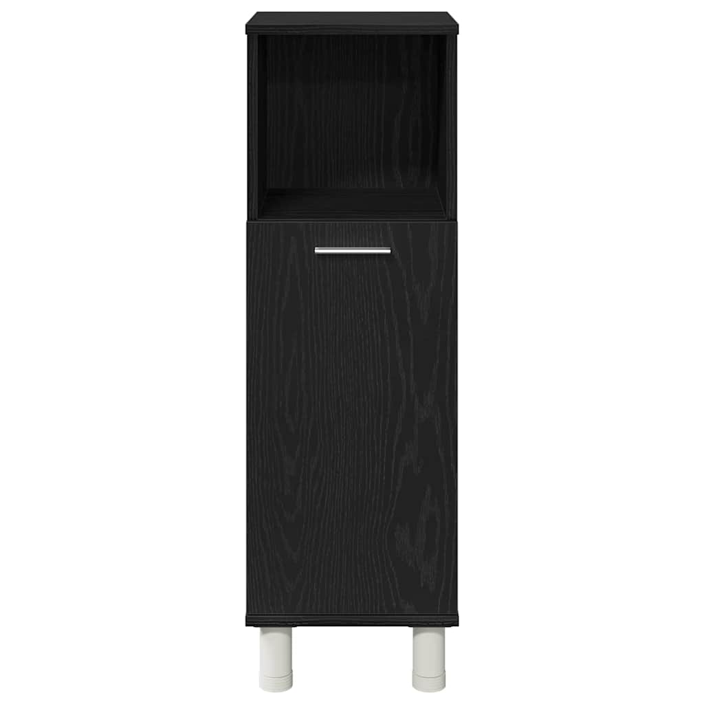 Badezimmerschrank mit Tür Schwarz Eichen-Optik 30 x 30 x 95 cm