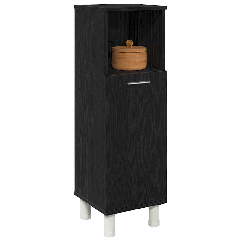 Badezimmerschrank mit Tür Schwarz Eichen-Optik 30 x 30 x 95 cm