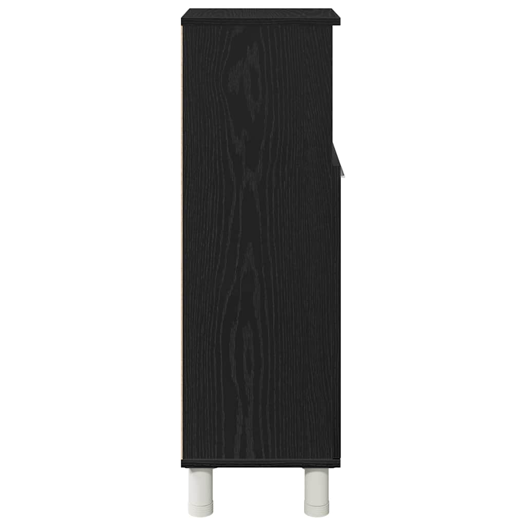 Badezimmerschrank mit Tür Schwarz Eichen-Optik 30 x 30 x 95 cm