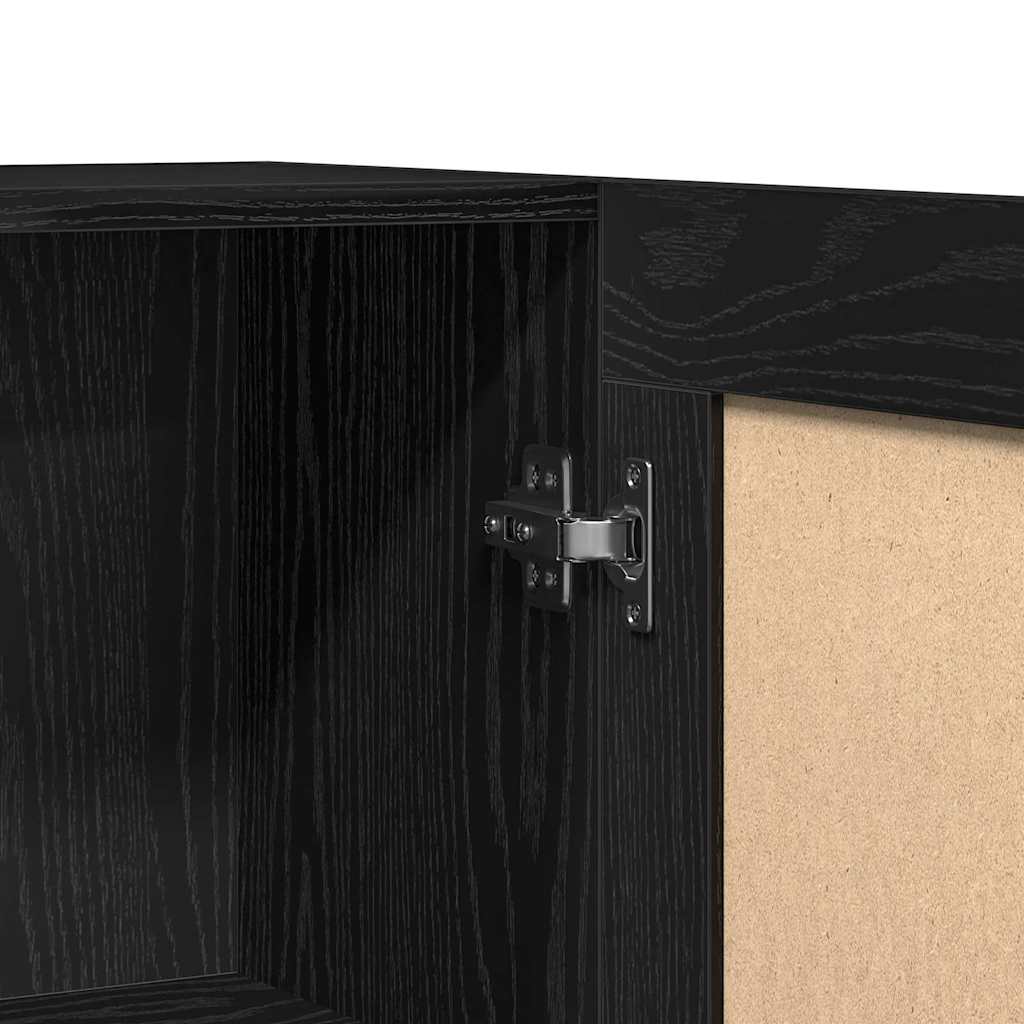 Bücherregal Schwarz Eichen-Optik 82,5 x 30,5 x 115 cm