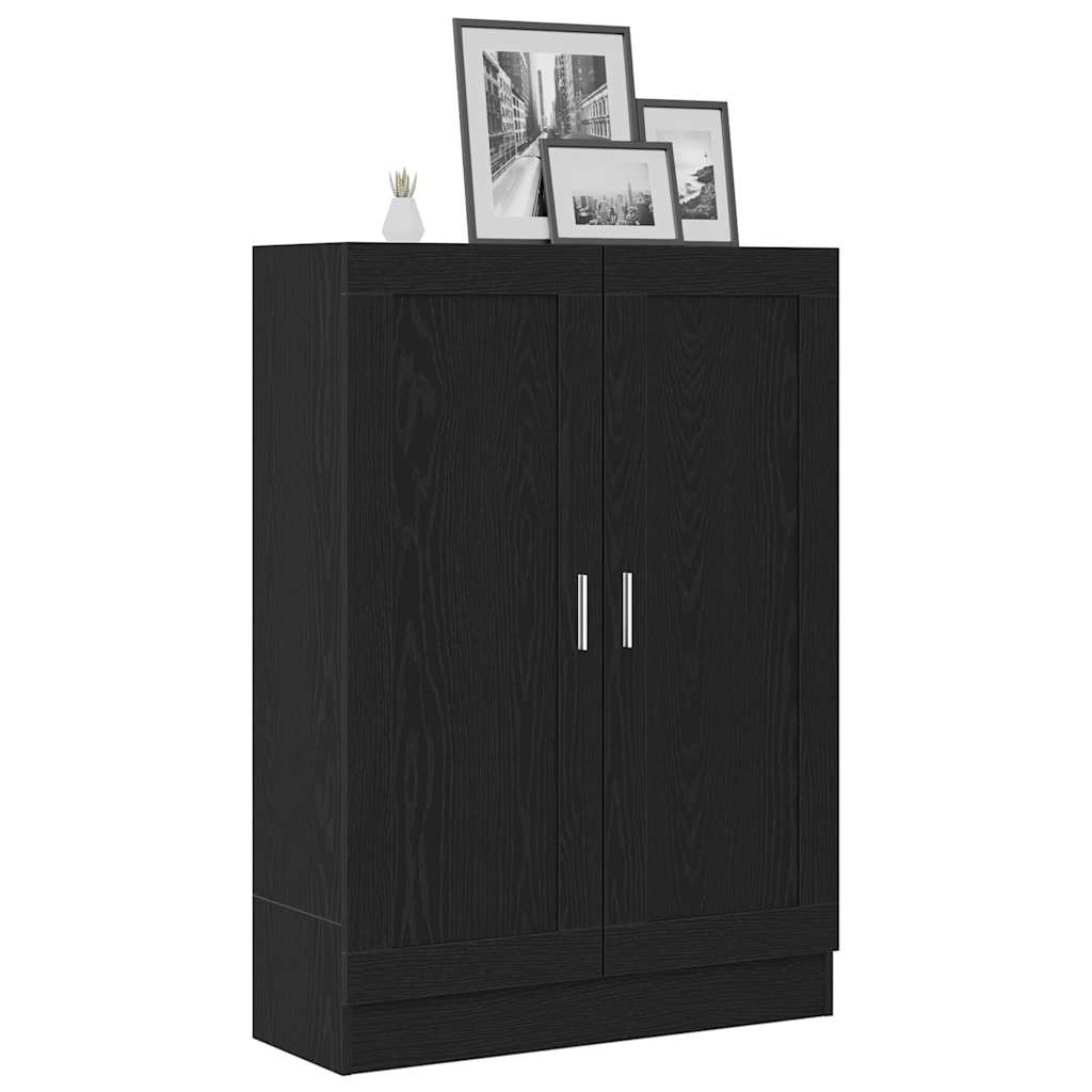Bücherregal Schwarz Eichen-Optik 82,5 x 30,5 x 115 cm