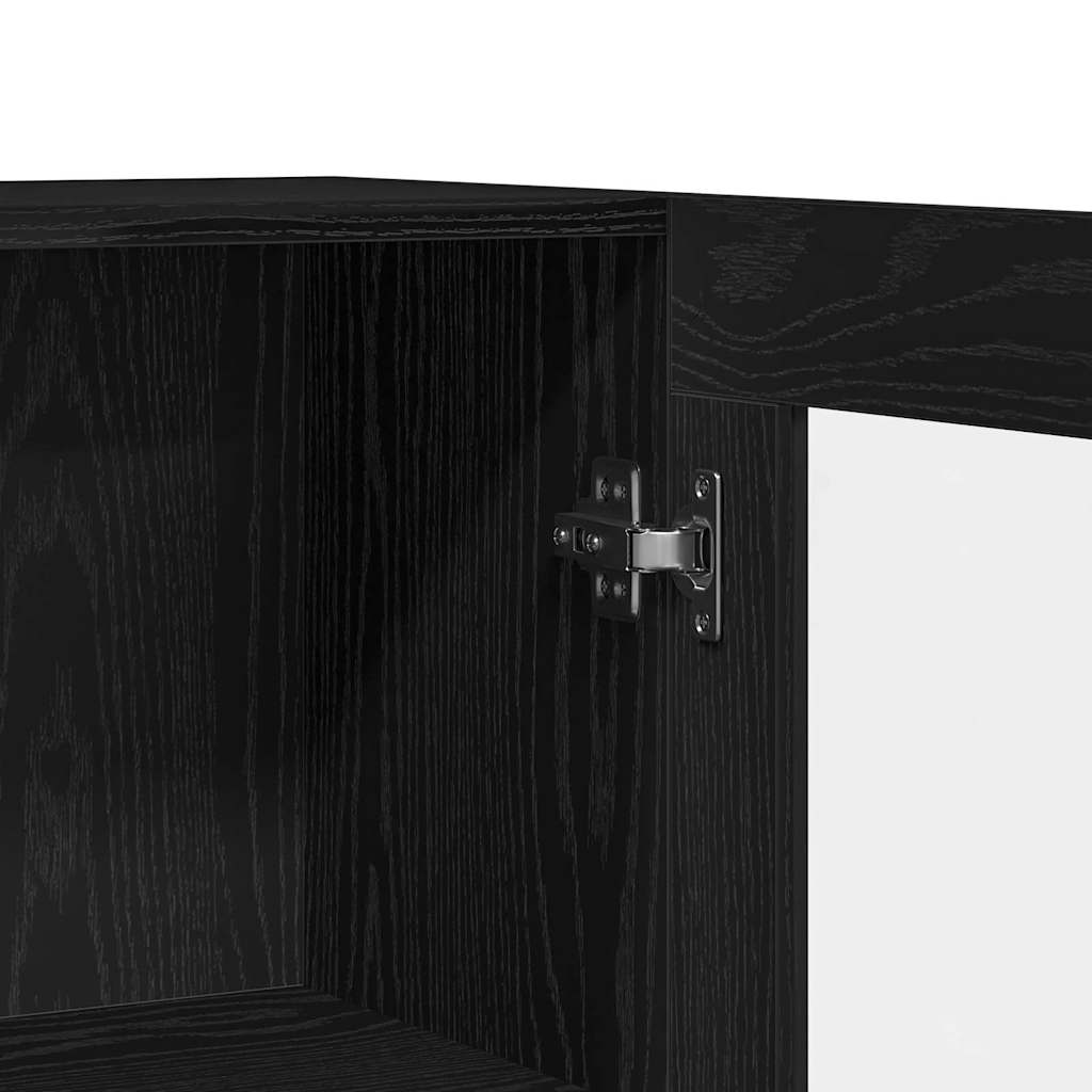 Bücherregal Schwarz Eichen-Optik 82,5 x 30,5 x 80 cm