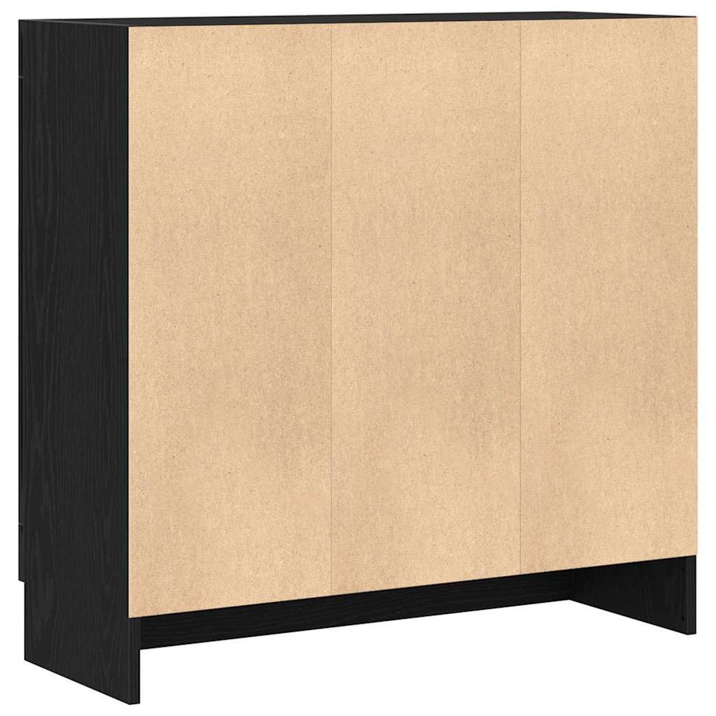 Bücherregal Schwarz Eichen-Optik 82,5 x 30,5 x 80 cm