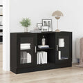 Sideboard Schwarz Eichen-Optik 120 x 30,5 x 70 cm Holzwerkstoff