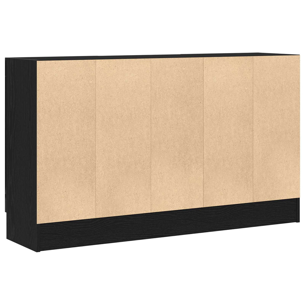 Sideboard Schwarz Eichen-Optik 120 x 30,5 x 70 cm Holzwerkstoff