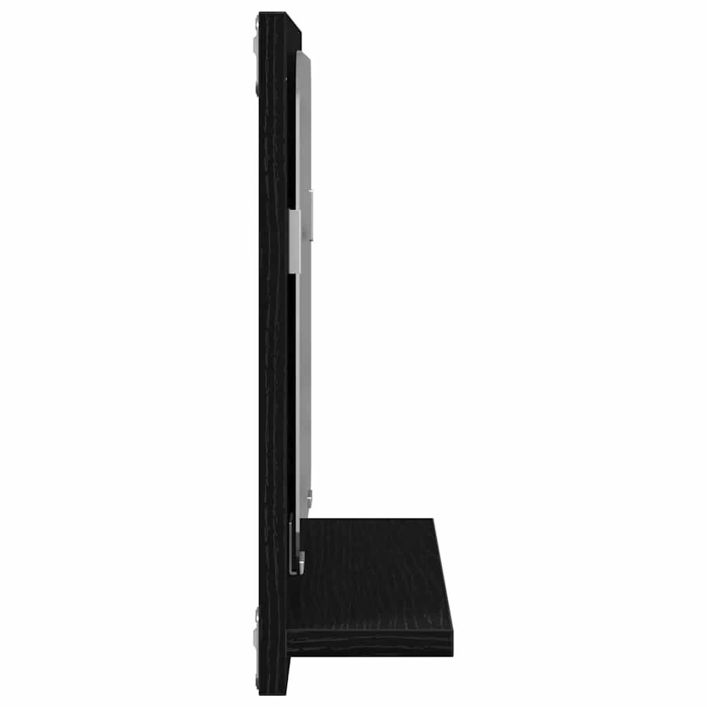 Badspiegel Schwarz Eichen-Optik 40x10,5x37 cm Holzwerkstoff