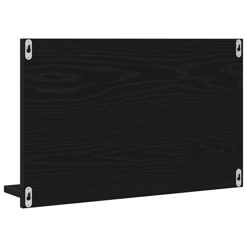 Spiegelablage mit Regal Schwarz Eichen-Optik 60 x 10,5 x 37 cm