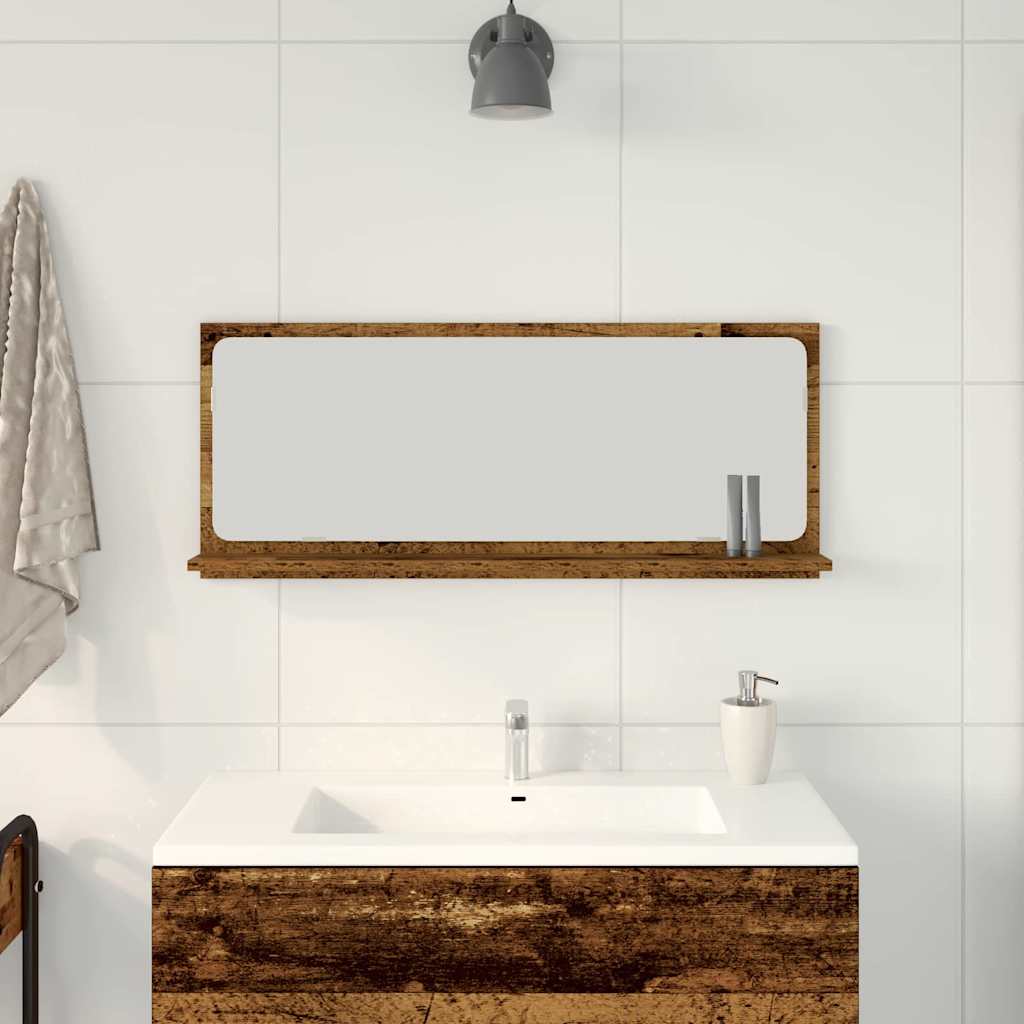 Spiegelablage mit Regal Altholz 90 x 10,5 x 37 cm Holzwerkstoff