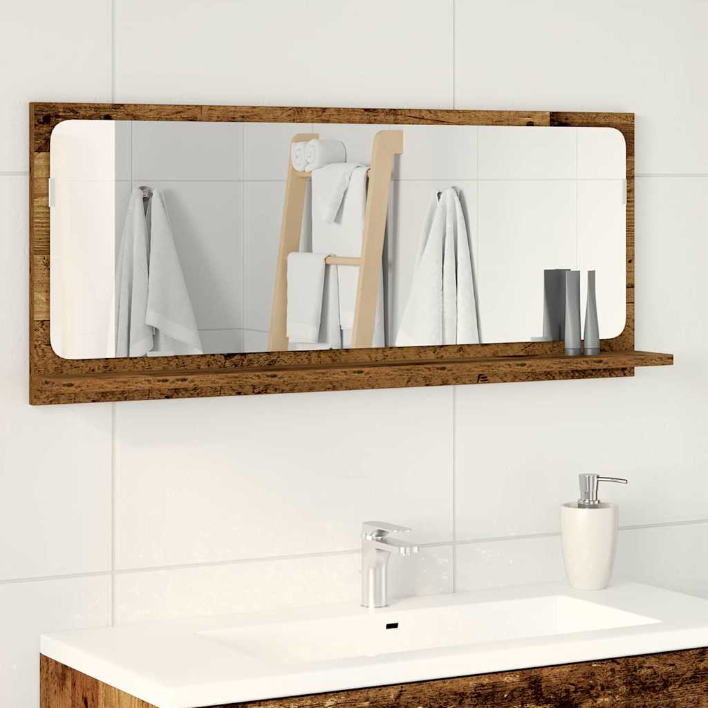 Spiegelablage mit Regal Altholz 90 x 10,5 x 37 cm Holzwerkstoff