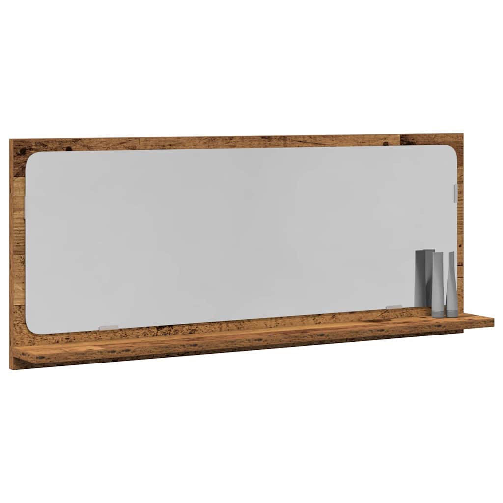 Spiegelablage mit Regal Altholz 90 x 10,5 x 37 cm Holzwerkstoff